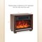 Costway Mini Desktop Electric Fireplace Heater Portable Wooden Fireplace with Vivid Flame Brown